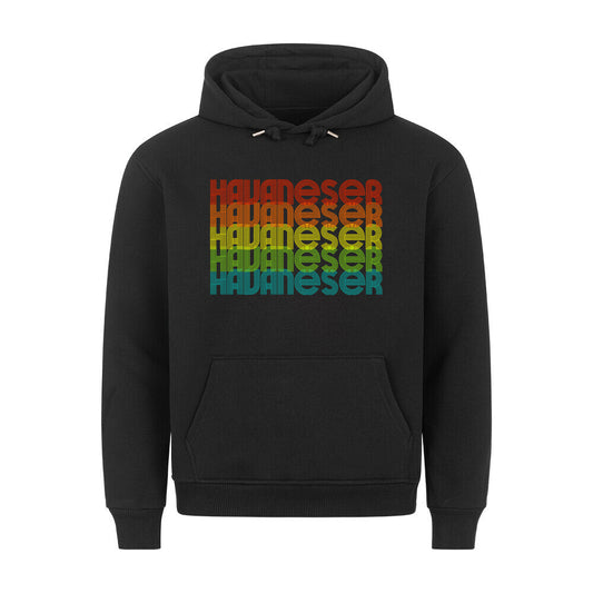 Premium Hoodie "Havaneser - RETRO" Schwarz – hunde-shirt.de