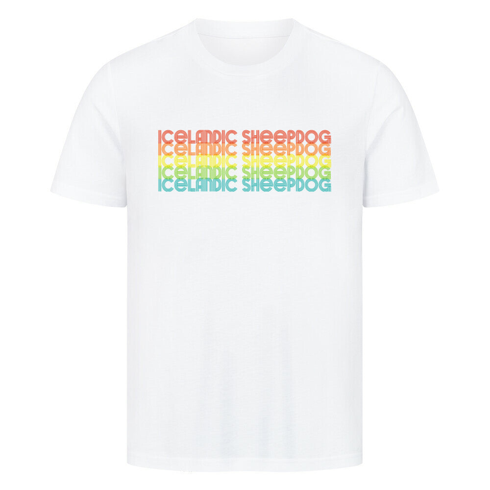 Premium T-Shirt "Icelandic Sheepdog - RETRO" Weiß – hunde-shirt.de