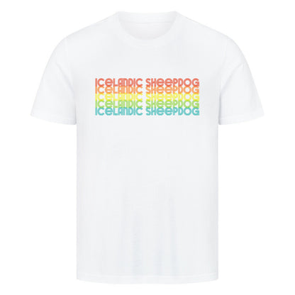 Premium T-Shirt "Icelandic Sheepdog - RETRO" Weiß – hunde-shirt.de