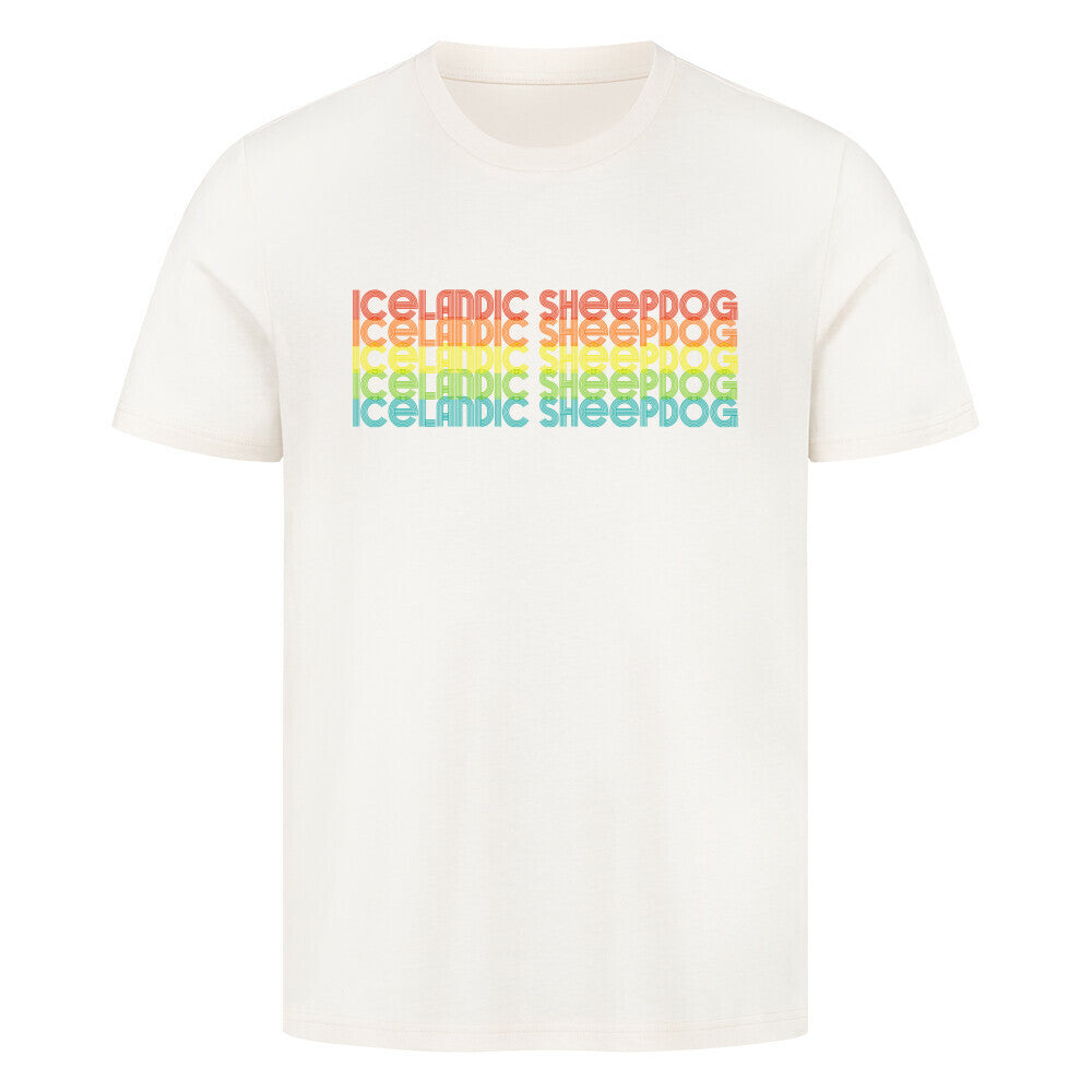 Premium T-Shirt "Icelandic Sheepdog - RETRO" Natural Raw – hunde-shirt.de