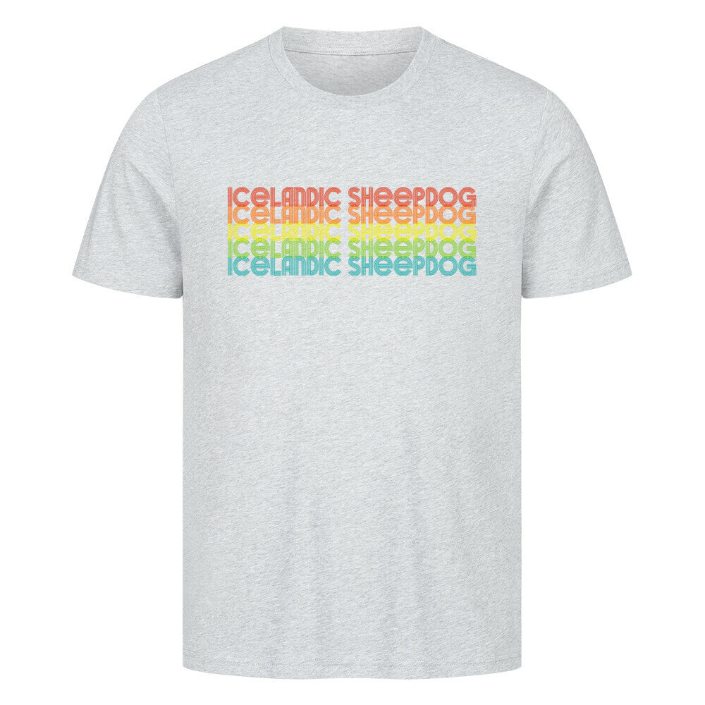 Premium T-Shirt "Icelandic Sheepdog - RETRO" Heather Grey – hunde-shirt.de