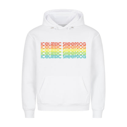 Premium Hoodie "Icelandic Sheepdog - RETRO" Weiß – hunde-shirt.de