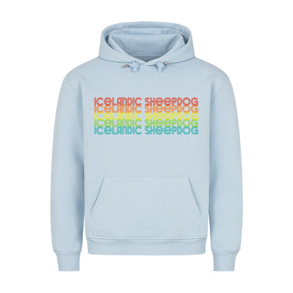 Premium Hoodie "Icelandic Sheepdog - RETRO" Babyblau – hunde-shirt.de