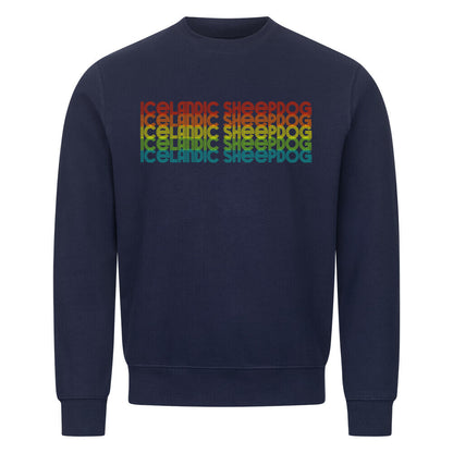 Premium Sweatshirt "Icelandic Sheepdog - RETRO" Navy Blue – hunde-shirt.de