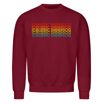 Premium Sweatshirt "Icelandic Sheepdog - RETRO" Burgunder – hunde-shirt.de