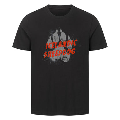 Premium T-Shirt "Icelandic Sheepdog - PAW" Schwarz – hunde-shirt.de