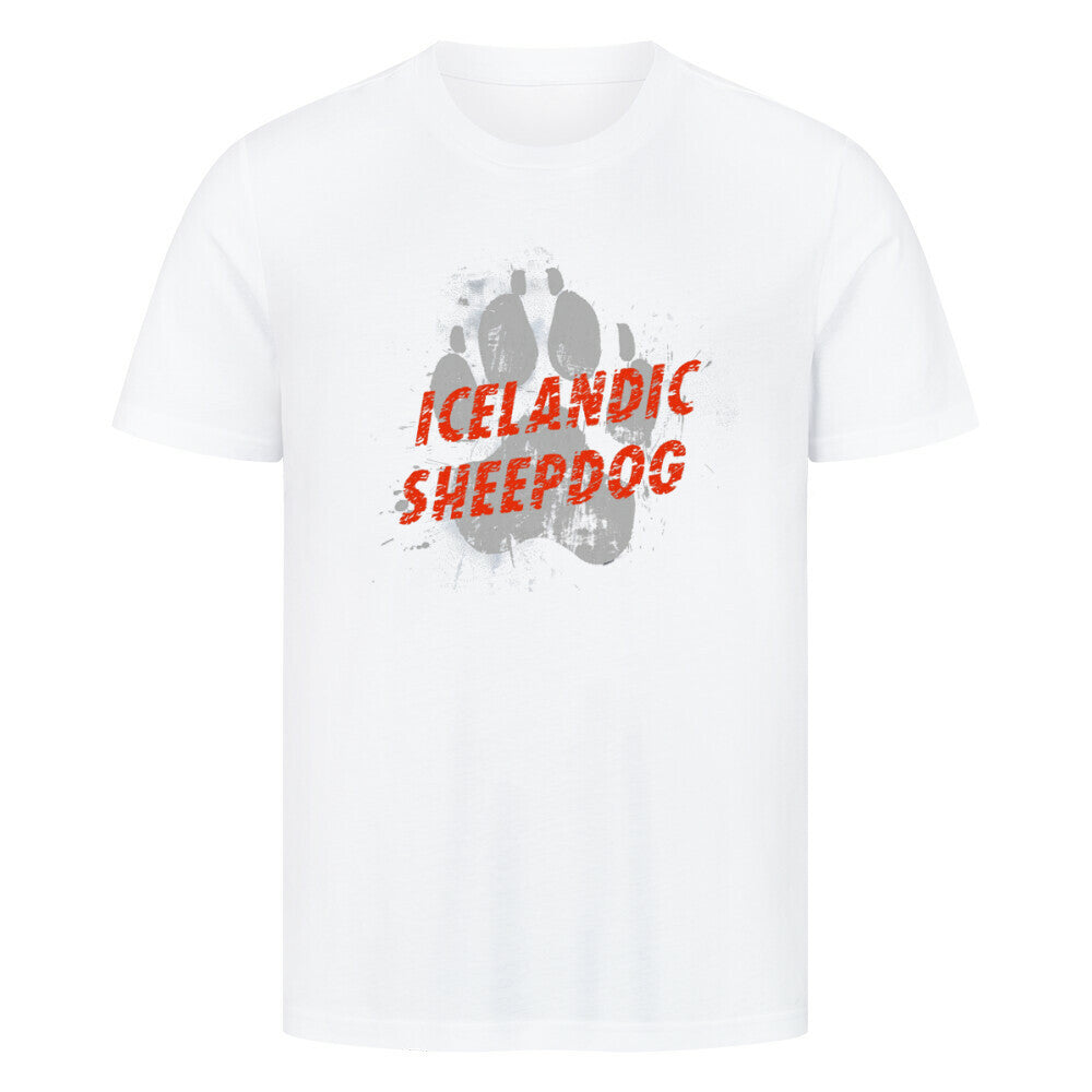 Premium T-Shirt "Icelandic Sheepdog - PAW" Weiß – hunde-shirt.de