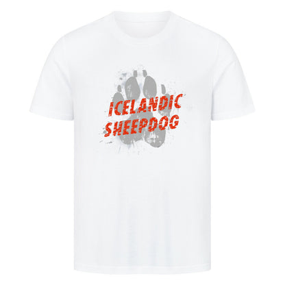 Premium T-Shirt "Icelandic Sheepdog - PAW" Weiß – hunde-shirt.de