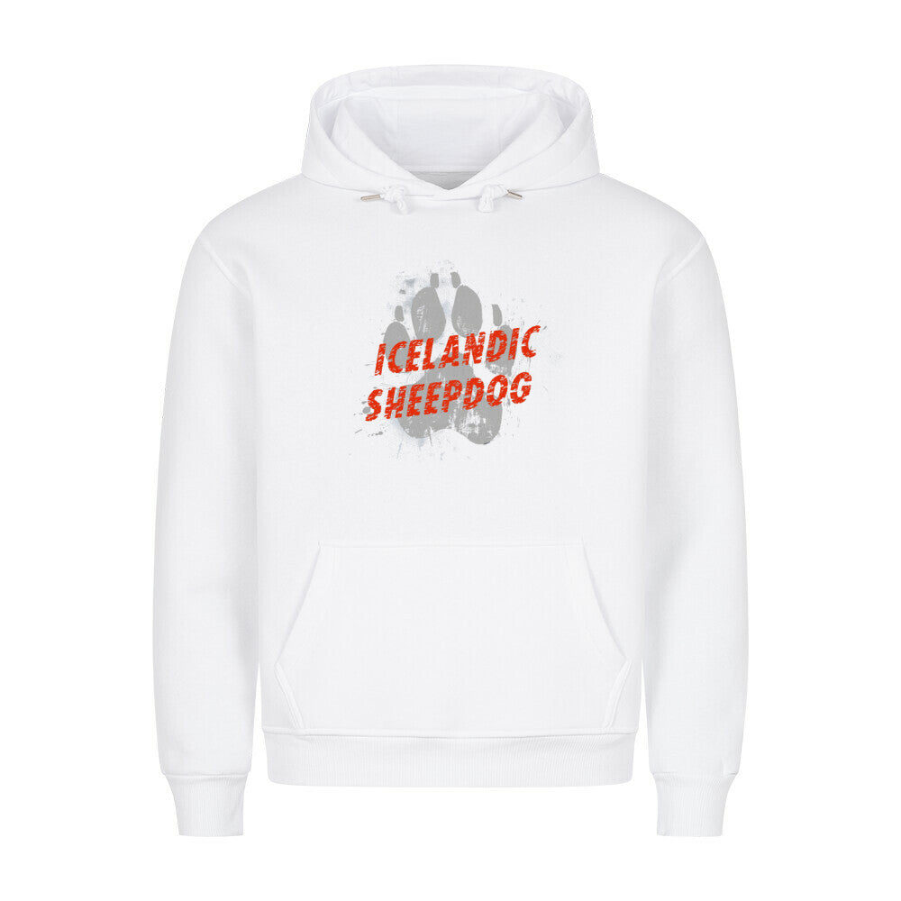 Premium Hoodie "Icelandic Sheepdog - PAW" Weiß – hunde-shirt.de