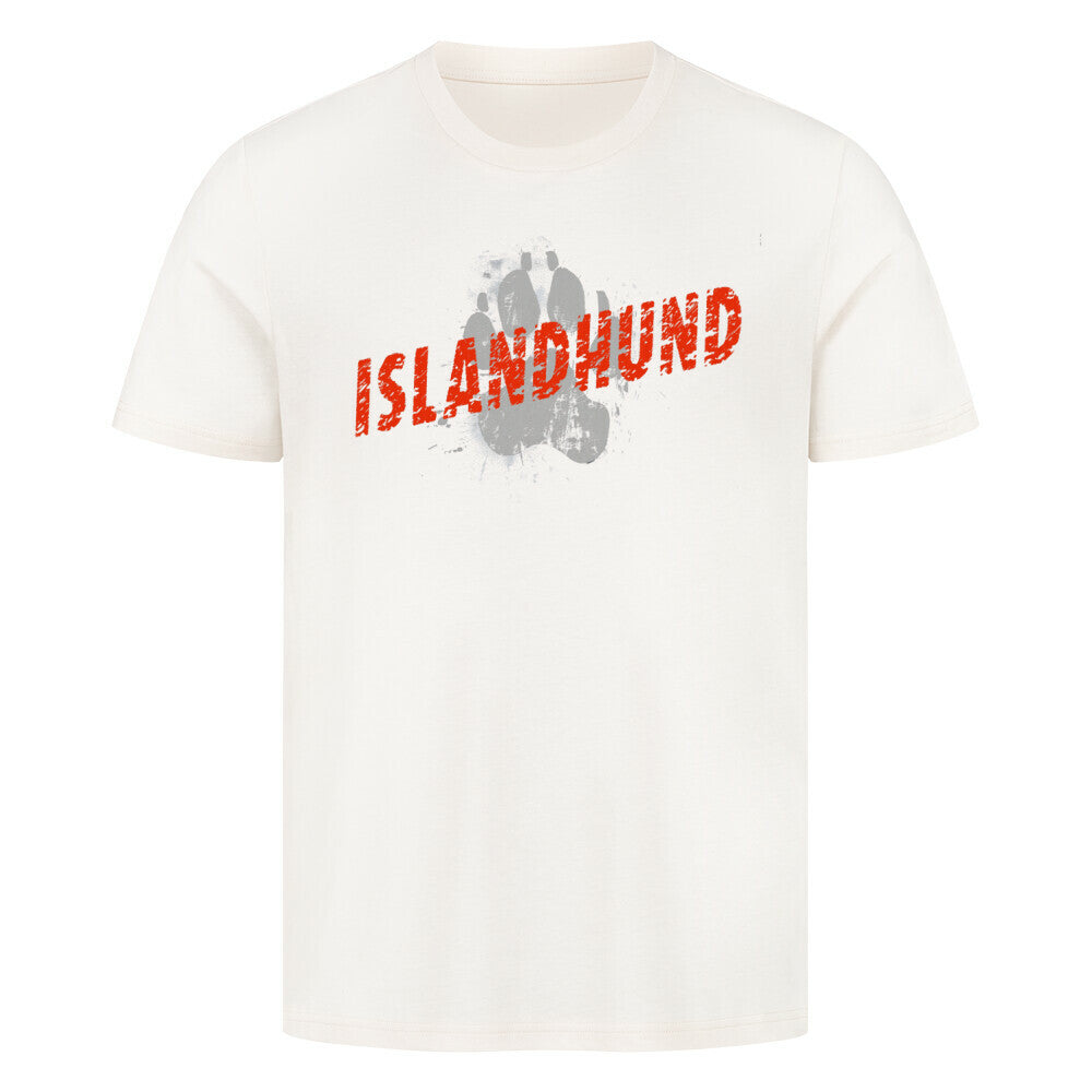 Premium T-Shirt "Islandhund - PAW" Natural Raw – hunde-shirt.de