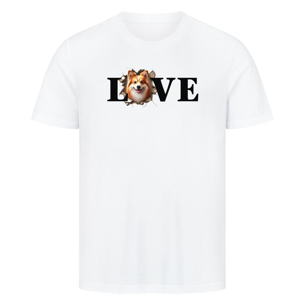 Premium T-Shirt "Icelandic Sheepdog - LOVE" Weiß – hunde-shirt.de