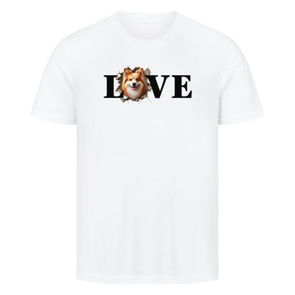 Premium T-Shirt "Icelandic Sheepdog - LOVE" Weiß – hunde-shirt.de