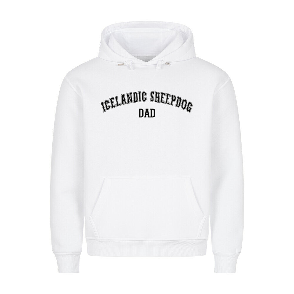 Premium Hoodie "Icelandic Sheepdog - DAD" Weiß – hunde-shirt.de