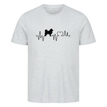 Premium T-Shirt "Icelandic Sheepdog - Heartbeat" Heather Grey – hunde-shirt.de