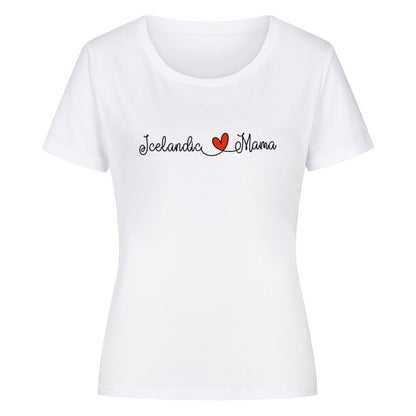 Premium Organic Damen-Shirt "Icelandic - Mama" Weiß – hunde-shirt.de