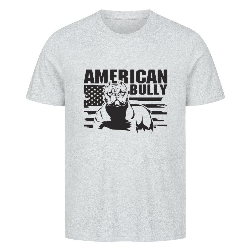 Premium T-Shirt "American Bully XL / XXL - Statement" Heather Grey – hunde-shirt.de