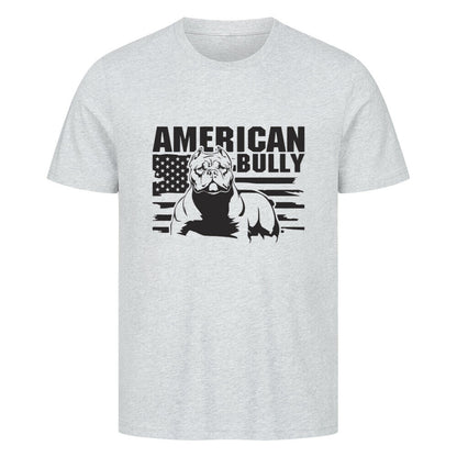 Premium T-Shirt "American Bully XL / XXL - Statement" Heather Grey – hunde-shirt.de