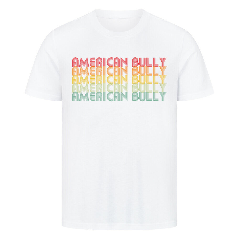 Premium T-Shirt "American Bully XL / XXL - RETRO" Weiß – hunde-shirt.de