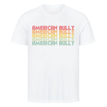Premium T-Shirt "American Bully XL / XXL - RETRO" Weiß – hunde-shirt.de