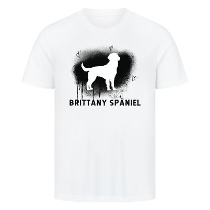 Premium T-Shirt "Brittany Spaniel - Brush" Weiß – hunde-shirt.de