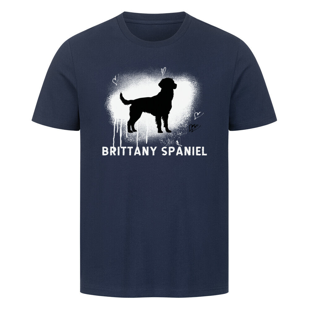 Premium T-Shirt "Brittany Spaniel - Brush" French Navy – hunde-shirt.de