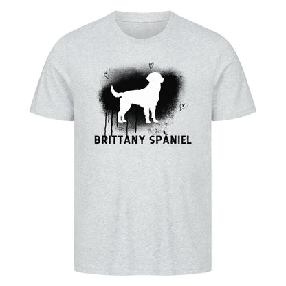 Premium T-Shirt "Brittany Spaniel - Brush" Heather Grey – hunde-shirt.de