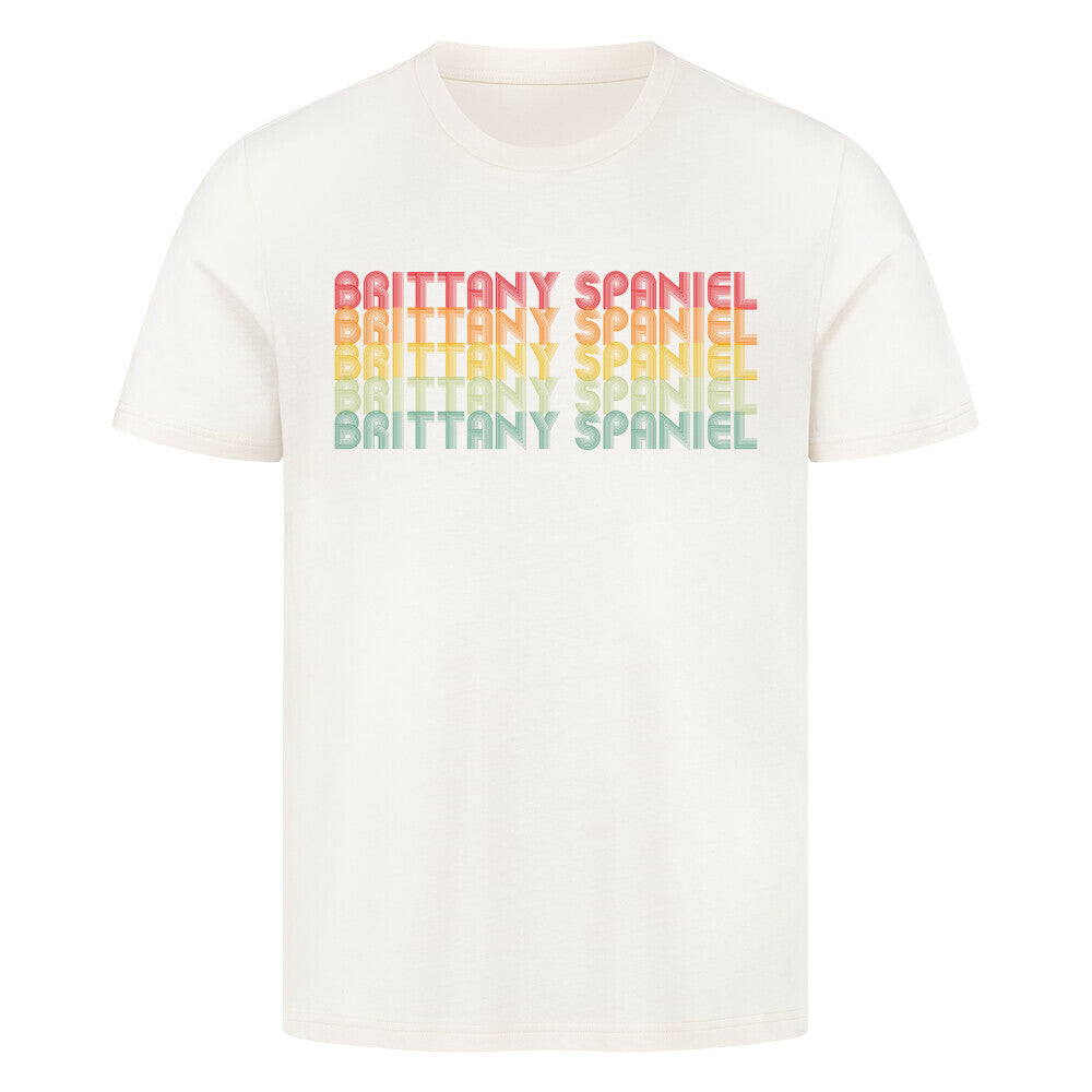 Premium T-Shirt "Brittany Spaniel - RETRO" Natural Raw – hunde-shirt.de