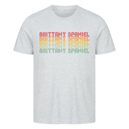Premium T-Shirt "Brittany Spaniel - RETRO" Heather Grey – hunde-shirt.de