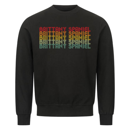 Premium Sweatshirt "Brittany Spaniel - RETRO" Schwarz – hunde-shirt.de
