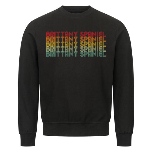 Premium Sweatshirt "Brittany Spaniel - RETRO" Schwarz – hunde-shirt.de
