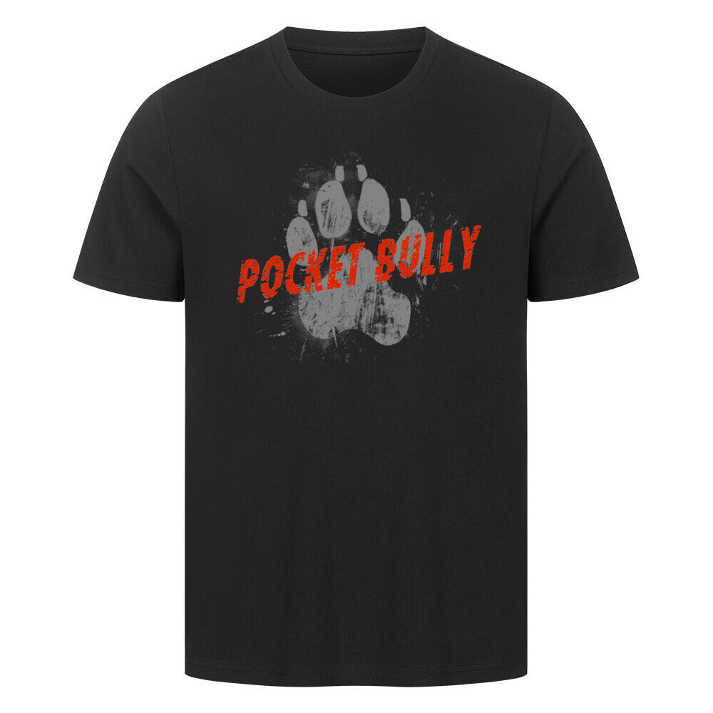 Premium T-Shirt "American Bully - Pocket PAW" Schwarz – hunde-shirt.de