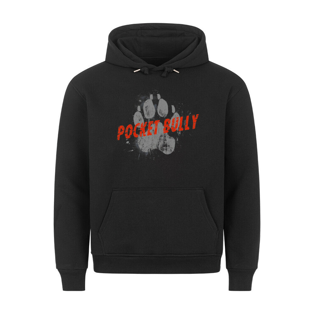 Premium Hoodie "American Bully - Pocket PAW" Schwarz – hunde-shirt.de