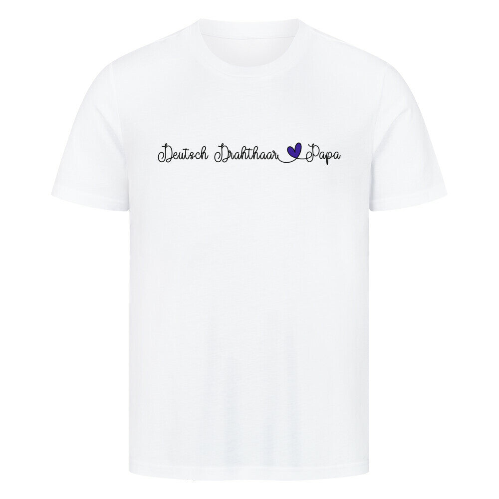 Premium T-Shirt "Deutsch Drahthaar - Papa" Weiß – hunde-shirt.de