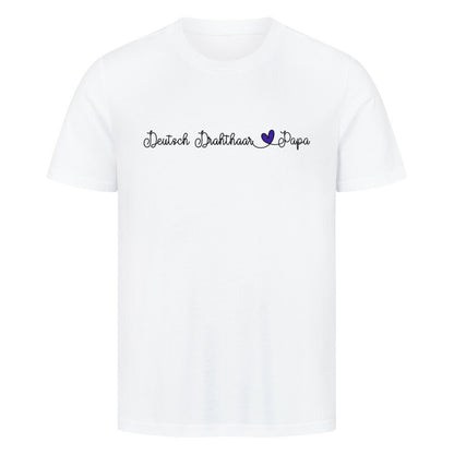 Premium T-Shirt "Deutsch Drahthaar - Papa" Weiß – hunde-shirt.de