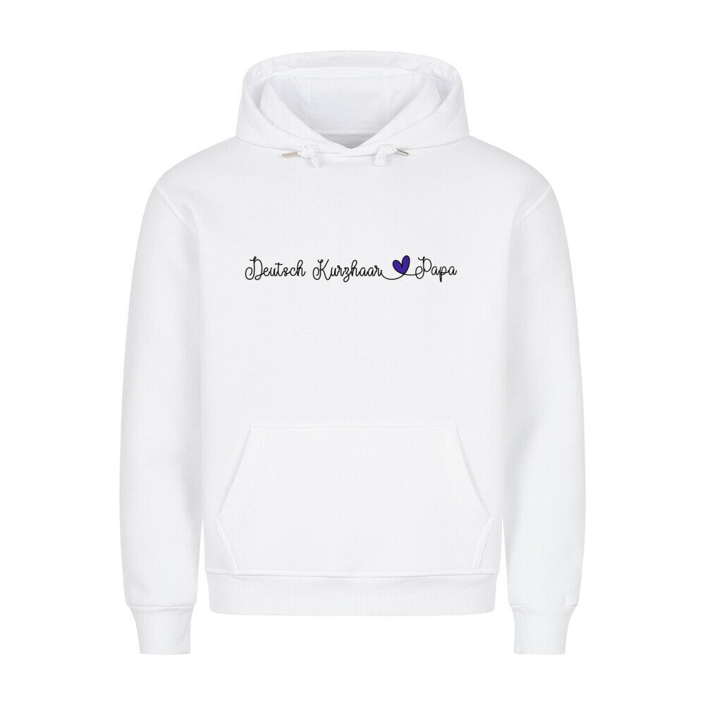 Premium Hoodie "Deutsch Kurzhaar - Papa" Weiß – hunde-shirt.de