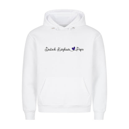 Premium Hoodie "Deutsch Kurzhaar - Papa" Weiß – hunde-shirt.de