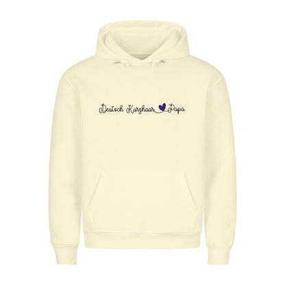 Premium Hoodie "Deutsch Kurzhaar - Papa" Beige – hunde-shirt.de