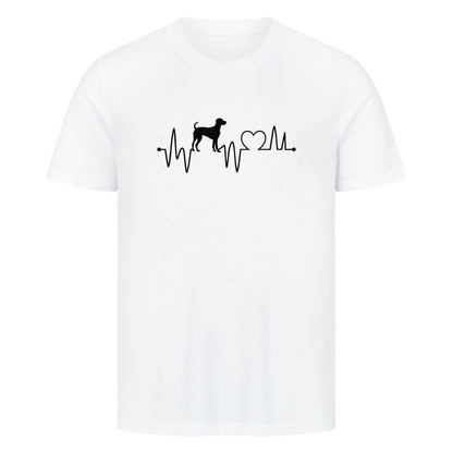 Premium T-Shirt "Deutsch Kurzhaar - Heartbeat" Weiß – hunde-shirt.de