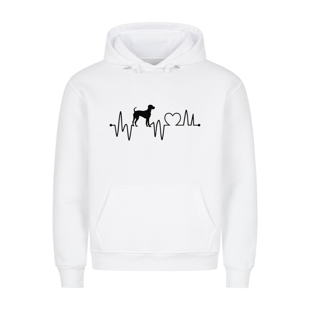 Premium Hoodie "Deutsch Kurzhaar - Heartbeat" Weiß – hunde-shirt.de