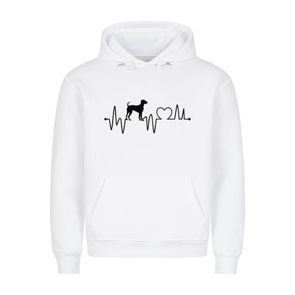 Premium Hoodie "Deutsch Kurzhaar - Heartbeat" Weiß – hunde-shirt.de
