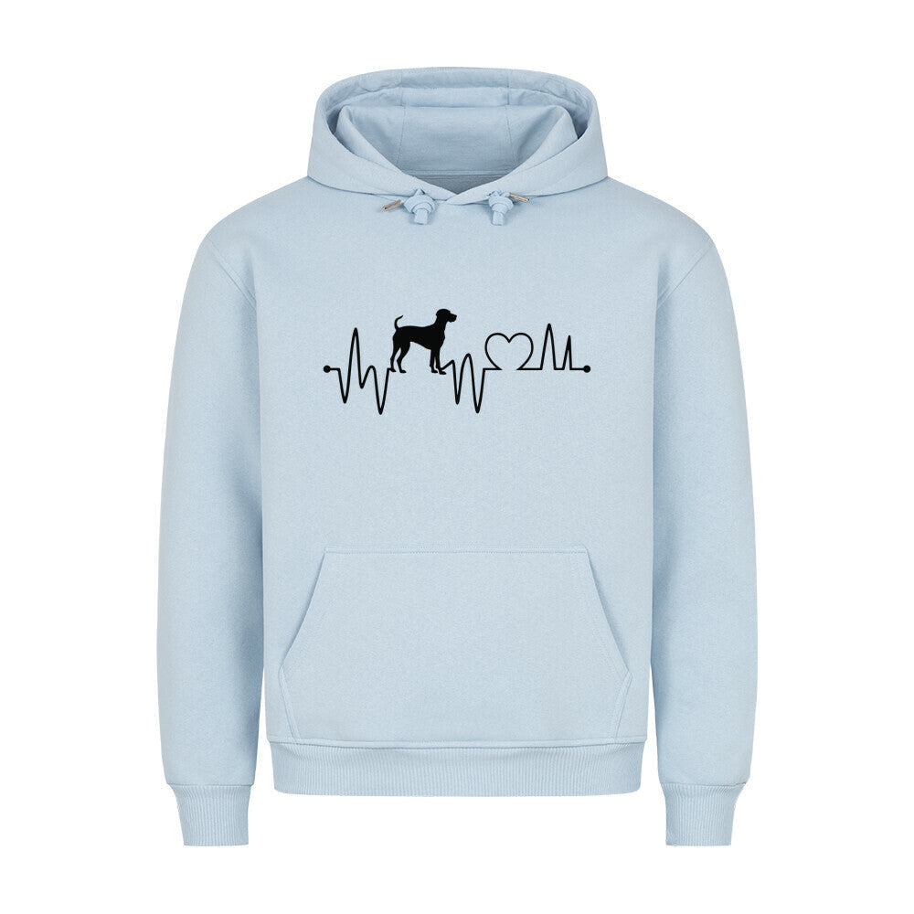 Premium Hoodie "Deutsch Kurzhaar - Heartbeat" Babyblau – hunde-shirt.de