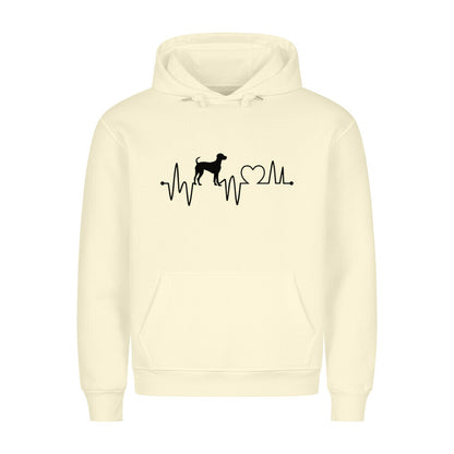 Premium Hoodie "Deutsch Kurzhaar - Heartbeat" Beige – hunde-shirt.de