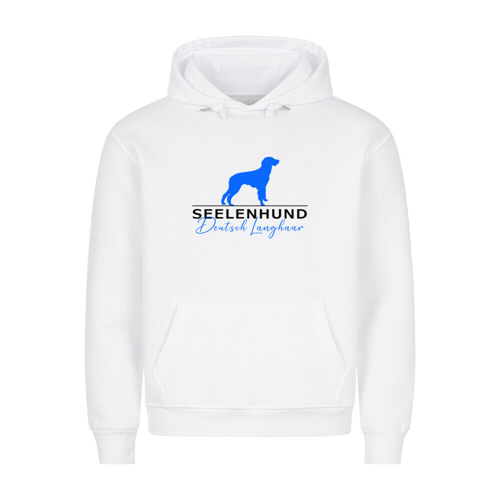 Premium Hoodie "Deutsch Langhaar- Seelenhund" Weiß – hunde-shirt.de