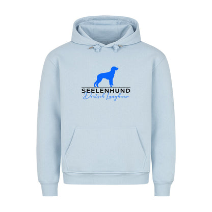 Premium Hoodie "Deutsch Langhaar- Seelenhund" Babyblau – hunde-shirt.de