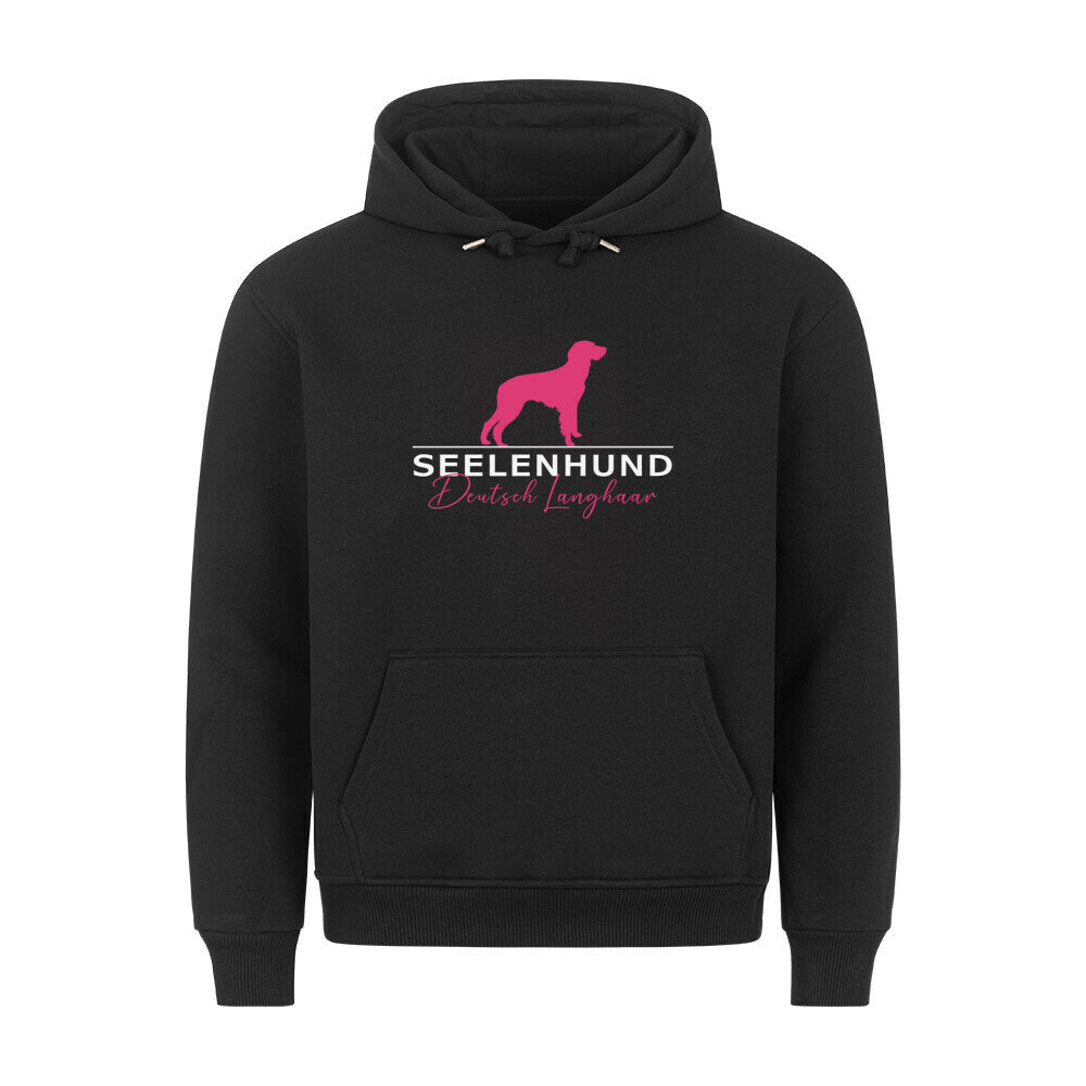 Premium Hoodie "Deutsch Langhaar- Seelenhund" Schwarz – hunde-shirt.de