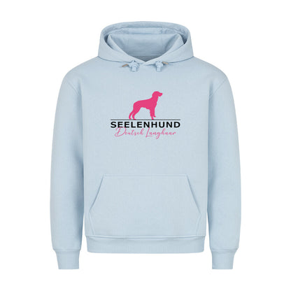 Premium Hoodie "Deutsch Langhaar- Seelenhund" Babyblau – hunde-shirt.de