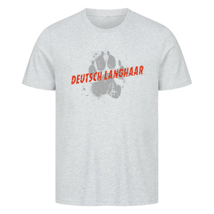 Premium T-Shirt "Deutsch Langhaar- PAW" Heather Grey – hunde-shirt.de