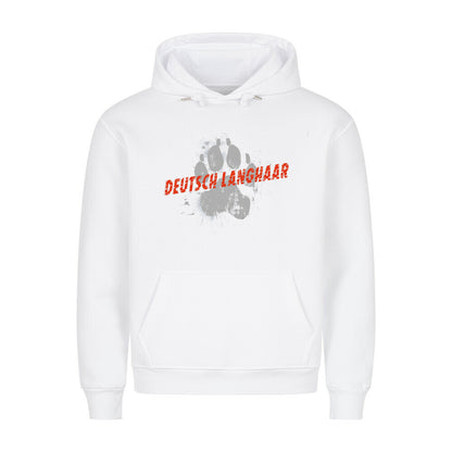 Premium Hoodie "Deutsch Langhaar- PAW" Weiß – hunde-shirt.de