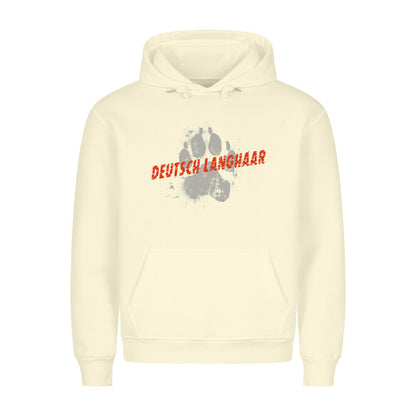 Premium Hoodie "Deutsch Langhaar- PAW" Beige – hunde-shirt.de