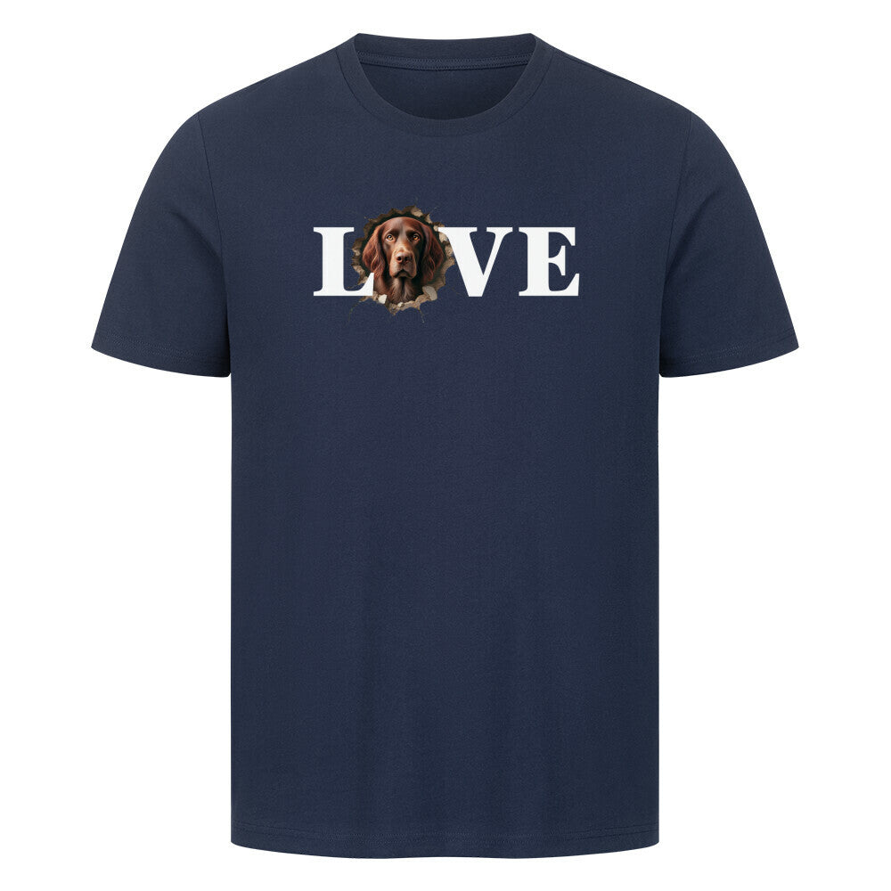 Premium T-Shirt "Deutsch Langhaar- LOVE" French Navy – hunde-shirt.de